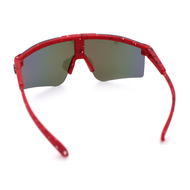 Xloop Boys Child Size MTB Shield Color Mirror Rimless Plastic Sport Sunglasses