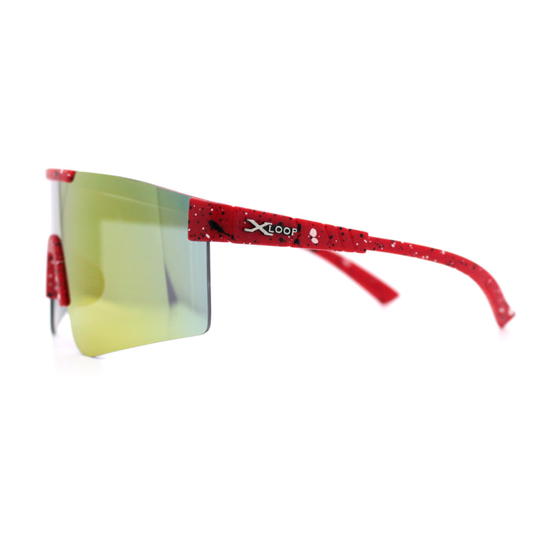 Xloop Boys Child Size MTB Shield Color Mirror Rimless Plastic Sport Sunglasses