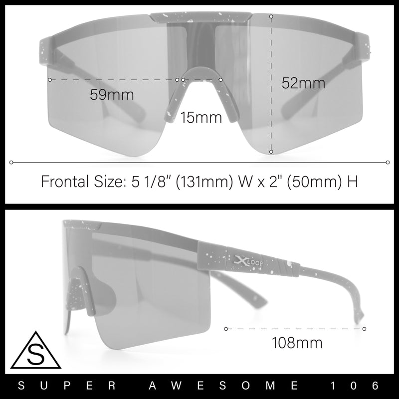 Xloop Boys Child Size MTB Shield Color Mirror Rimless Plastic Sport Sunglasses