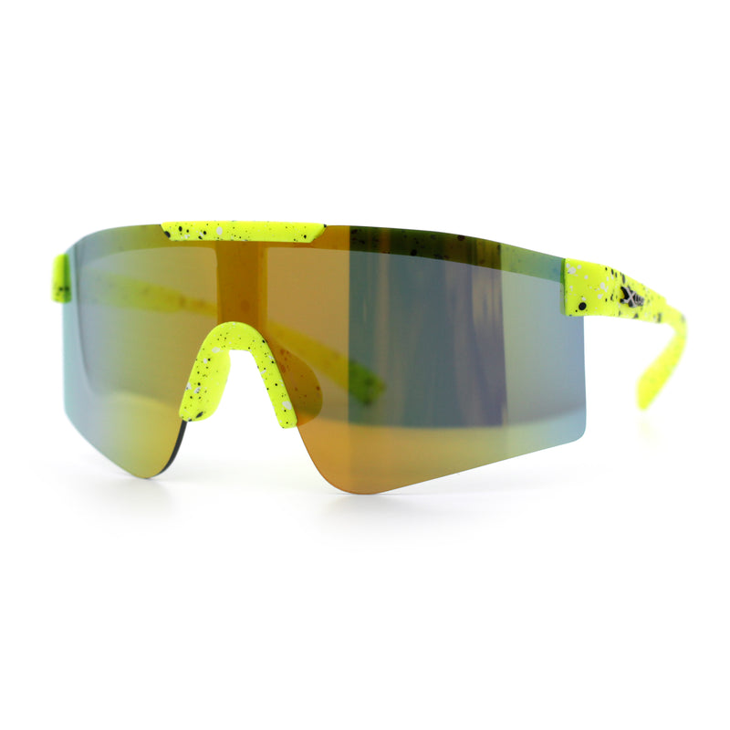 Xloop Boys Child Size MTB Shield Color Mirror Rimless Plastic Sport Sunglasses