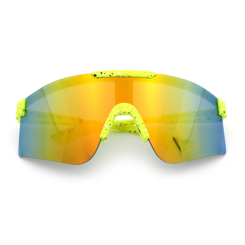 Xloop Boys Child Size MTB Shield Color Mirror Rimless Plastic Sport Sunglasses