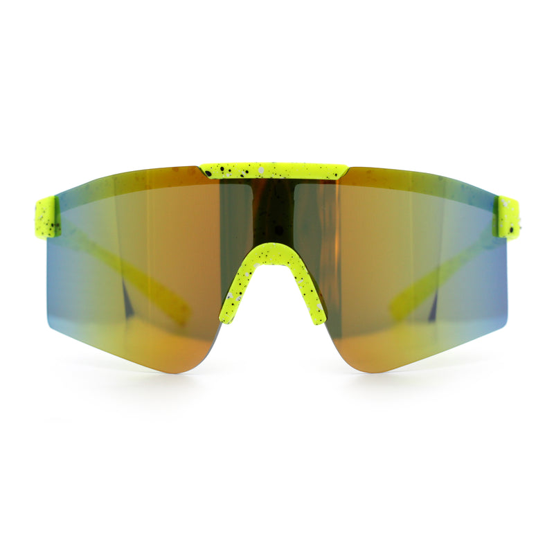 Xloop Boys Child Size MTB Shield Color Mirror Rimless Plastic Sport Sunglasses