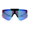 Polarized Mens Flip Up Rimless Oversized Shield Plastic Sport Sunglasses