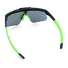 Polarized Mens Flip Up Rimless Oversized Shield Plastic Sport Sunglasses