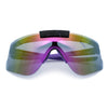 Polarized Mens Flip Up Rimless Oversized Shield Plastic Sport Sunglasses