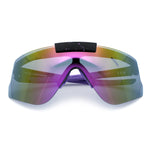 Polarized Mens Flip Up Rimless Oversized Shield Plastic Sport Sunglasses