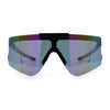 Polarized Mens Flip Up Rimless Oversized Shield Plastic Sport Sunglasses
