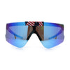 Polarized Mens Flip Up Rimless Oversized Shield Plastic Sport Sunglasses