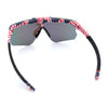 Polarized Mens Flip Up Rimless Oversized Shield Plastic Sport Sunglasses