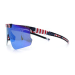Polarized Mens Flip Up Rimless Oversized Shield Plastic Sport Sunglasses