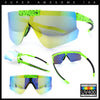 Polarized Mens Flip Up Rimless Oversized Shield Plastic Sport Sunglasses
