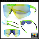 Polarized Mens Flip Up Rimless Oversized Shield Plastic Sport Sunglasses