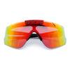 Polarized Mens Flip Up Rimless Oversized Shield Plastic Sport Sunglasses