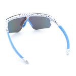 Polarized Mens Flip Up Rimless Oversized Shield Plastic Sport Sunglasses