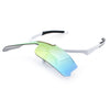 Polarized Mens Flip Up Rimless Oversized Shield Plastic Sport Sunglasses