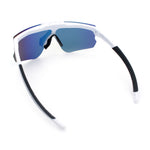 Polarized Mens Flip Up Rimless Oversized Shield Plastic Sport Sunglasses
