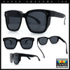 Polarized Fit Over Retro Rectangle Horn Rim Inset Lens Plastic Sunglasses