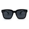 Polarized Fit Over Retro Rectangle Horn Rim Inset Lens Plastic Sunglasses