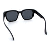 Polarized Fit Over Retro Rectangle Horn Rim Inset Lens Plastic Sunglasses