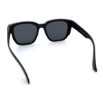 Polarized Fit Over Retro Rectangle Horn Rim Inset Lens Plastic Sunglasses