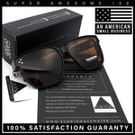 Polarized Fit Over Retro Rectangle Horn Rim Inset Lens Plastic Sunglasses