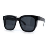 Polarized Fit Over Retro Rectangle Horn Rim Inset Lens Plastic Sunglasses