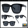 Polarized Fit Over Retro Rectangle Horn Rim Inset Lens Plastic Sunglasses