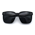 Polarized Fit Over Retro Rectangle Horn Rim Inset Lens Plastic Sunglasses