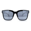 Polarized Fit Over Retro Rectangle Horn Rim Inset Lens Plastic Sunglasses