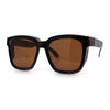 Polarized Fit Over Retro Rectangle Horn Rim Inset Lens Plastic Sunglasses