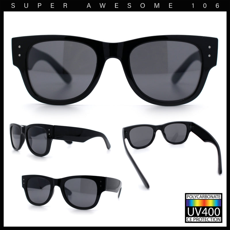 Womens Thick Plastic Horn Rim Hipster Fashion Rectangle Retro Sunglasses