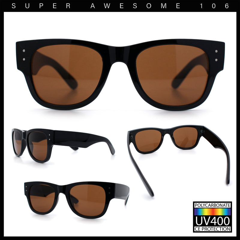 Womens Thick Plastic Horn Rim Hipster Fashion Rectangle Retro Sunglasses