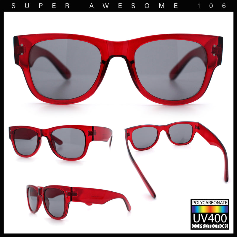 Womens Thick Plastic Horn Rim Hipster Fashion Rectangle Retro Sunglasses
