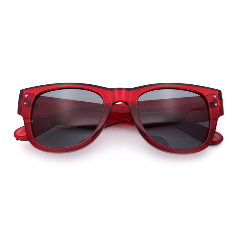 Womens Thick Plastic Horn Rim Hipster Fashion Rectangle Retro Sunglasses