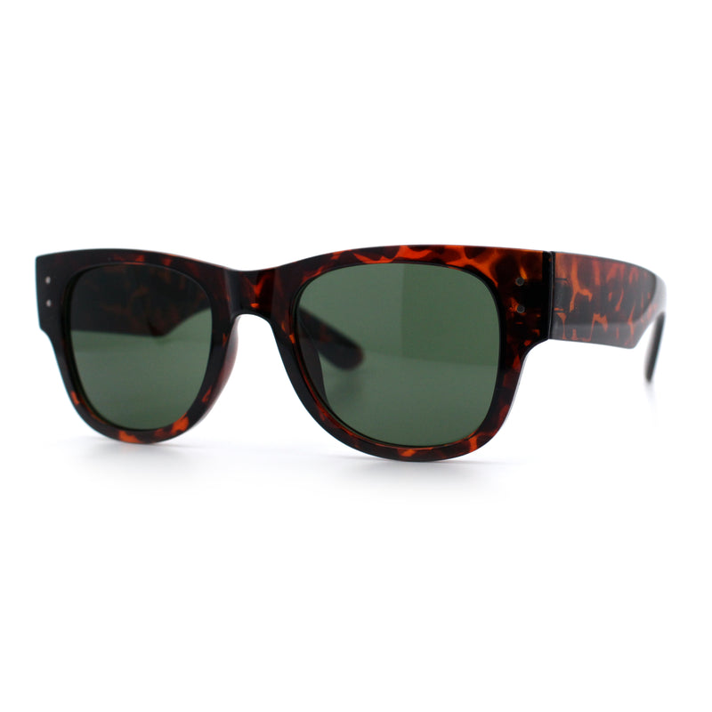 Womens Thick Plastic Horn Rim Hipster Fashion Rectangle Retro Sunglasses