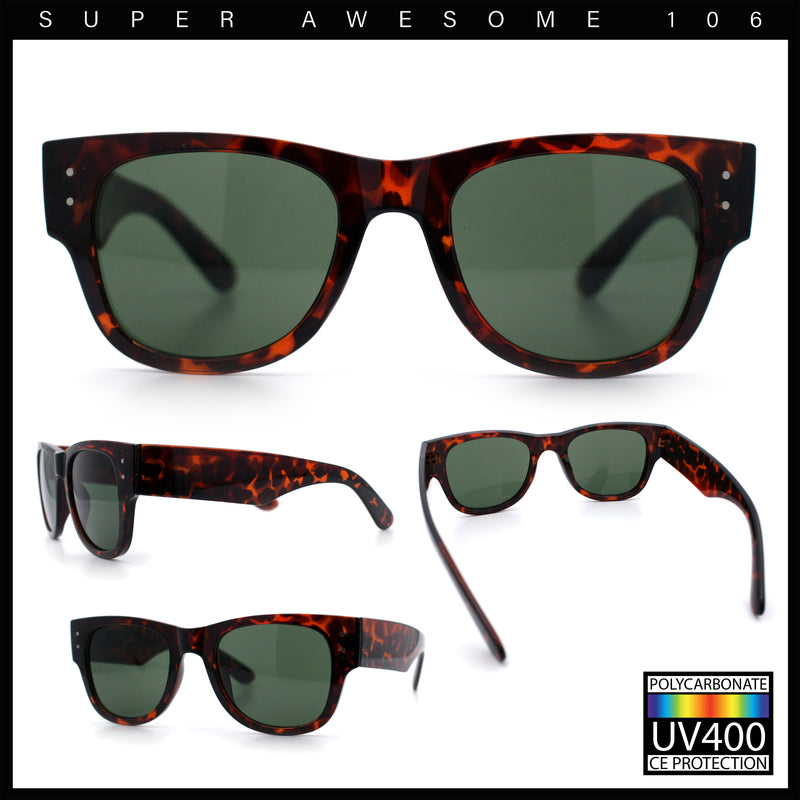 Womens Thick Plastic Horn Rim Hipster Fashion Rectangle Retro Sunglasses
