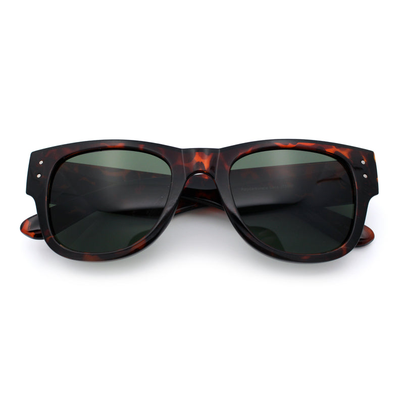 Womens Thick Plastic Horn Rim Hipster Fashion Rectangle Retro Sunglasses