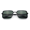 Mens Rimless Narrow Rectangle Dimensional Metal Frame Sunglasses