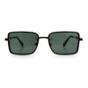 Mens Rimless Narrow Rectangle Dimensional Metal Frame Sunglasses
