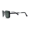 Mens Rimless Narrow Rectangle Dimensional Metal Frame Sunglasses