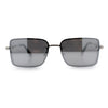 Mens Rimless Narrow Rectangle Dimensional Metal Frame Sunglasses
