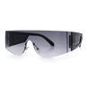 Flat Top Rimless Shield Rectangular 80s Minimalist Sunglasses
