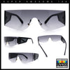 Flat Top Rimless Shield Rectangular 80s Minimalist Sunglasses