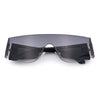 Flat Top Rimless Shield Rectangular 80s Minimalist Sunglasses