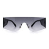 Flat Top Rimless Shield Rectangular 80s Minimalist Sunglasses