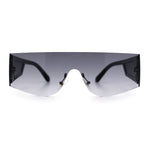 Flat Top Rimless Shield Rectangular 80s Minimalist Sunglasses