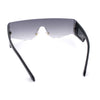 Flat Top Rimless Shield Rectangular 80s Minimalist Sunglasses