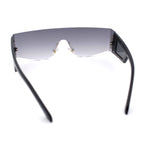 Flat Top Rimless Shield Rectangular 80s Minimalist Sunglasses