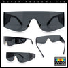 Flat Top Rimless Shield Rectangular 80s Minimalist Sunglasses
