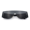 Flat Top Rimless Shield Rectangular 80s Minimalist Sunglasses
